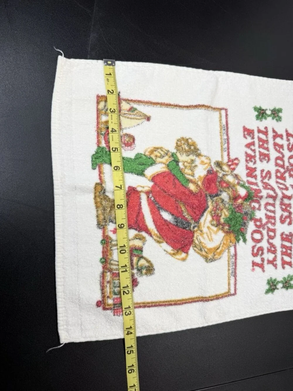 Vintage Cannon Kitchen Dish Towel The Saturday Evening Post Santa Christmas